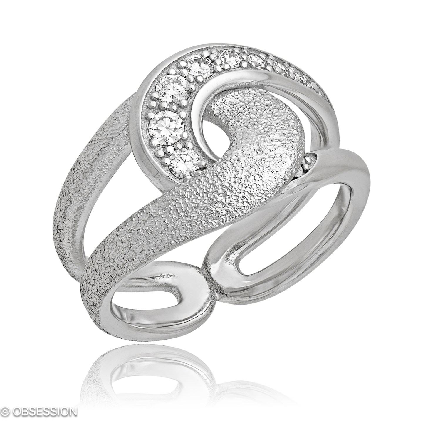 Unendliche Geschichte Schmuckring in Weissgold, mit einer Ringbreite von 12.5mm und einer Ringgröss…