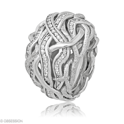 Unendliche Geschichte Cocktailring in Weissgold, mit einer Ringbreite von 19mm und einer Ringgrösse…