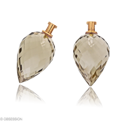 Ohrschmuck, Edelsteineinhänger mit Rauchquarz