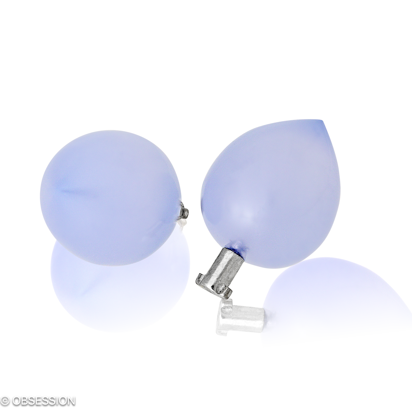 Ohrschmuck, Edelsteineinhänger mit Chalcedon