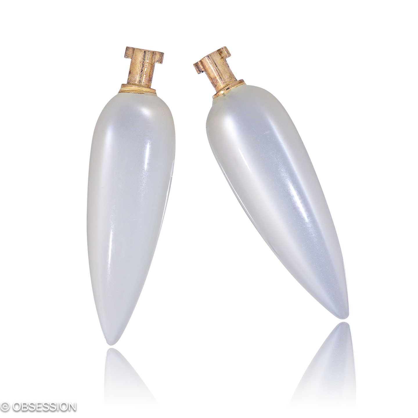 Ohrschmuck, Edelsteineinhänger mit Mondstein