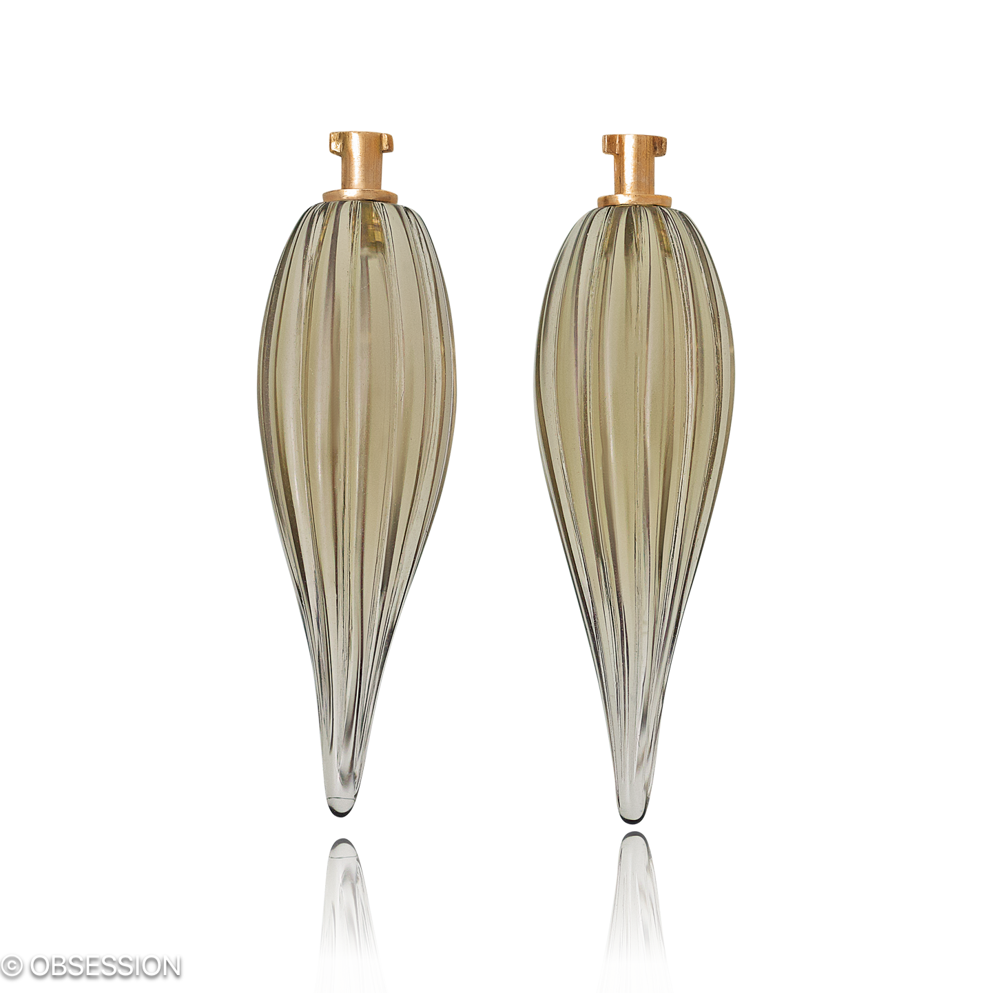 Ohrschmuck, Edelsteineinhänger mit Rauchquarz