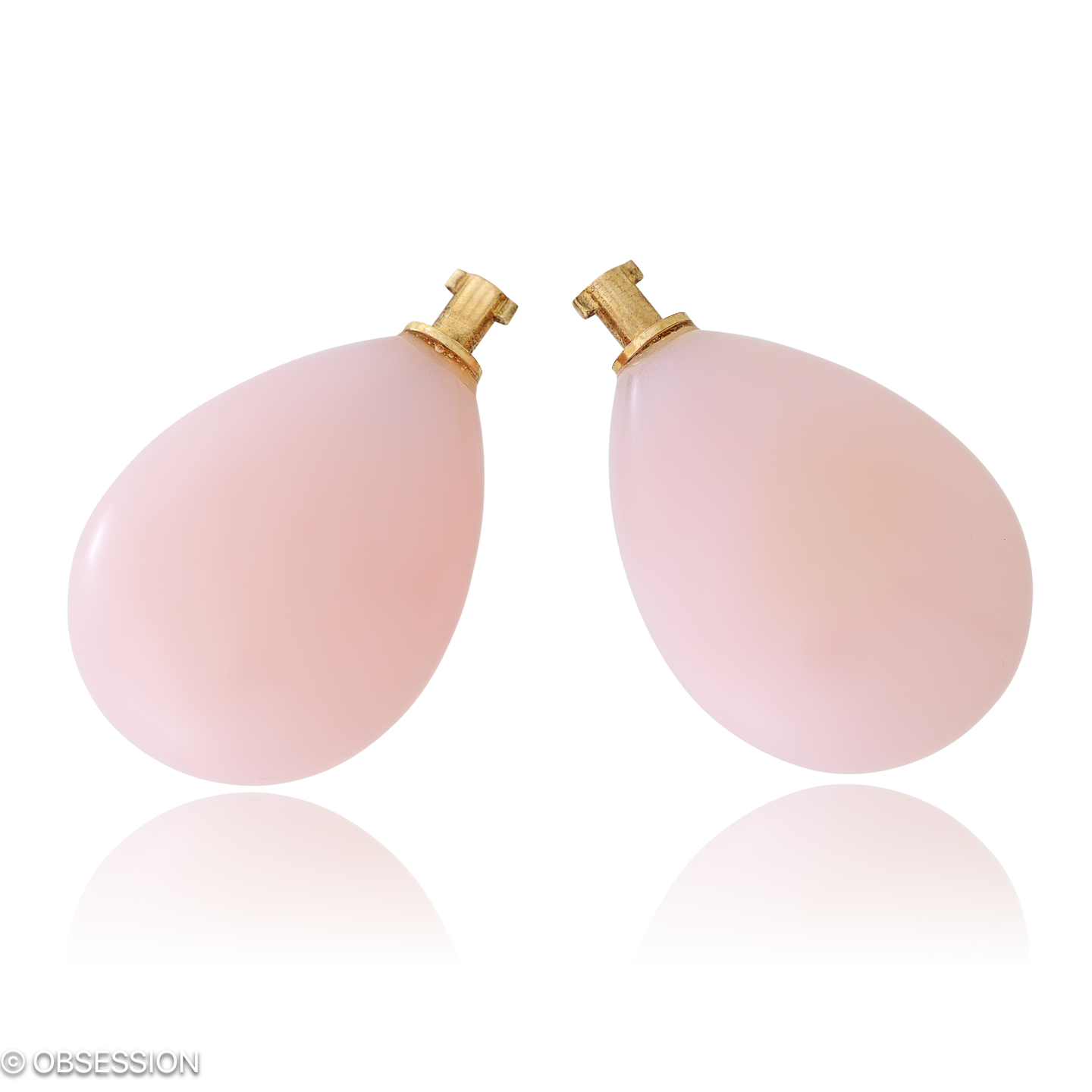 Ohrschmuck, Edelsteineinhänger mit Pinkopal