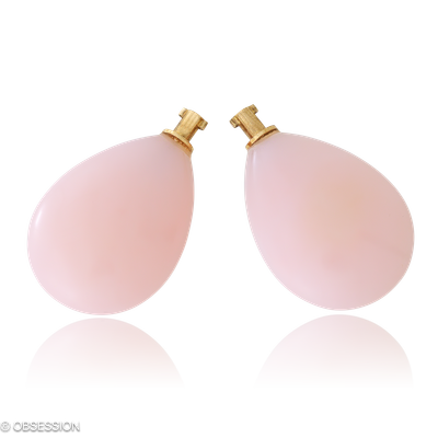 Ohrschmuck, Edelsteineinhänger mit Pinkopal