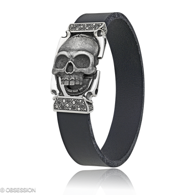 Lederarmband, Gremlin mit Schädel