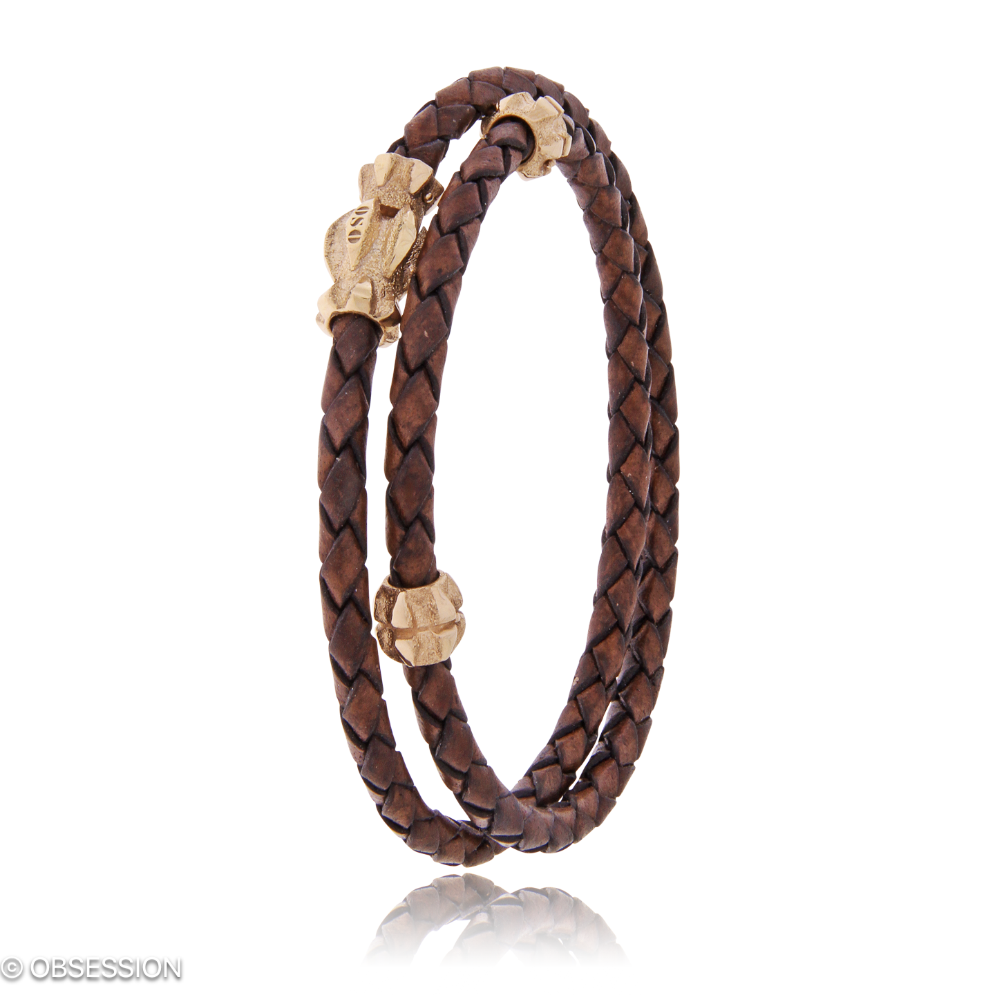 Gremlin Lederarmband in Rotgold, mit einer Breite von 4mm, geeignet für einen Armumfang von 195mm.