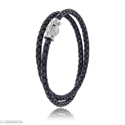 Gremlin Lederarmband in Weissgold, mit einer Breite von 4mm, geeignet für einen Armumfang von 185mm.