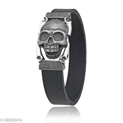 Lederarmband, Gremlin mit Schädel