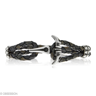 Lederarmband, Gremlin mit Anker