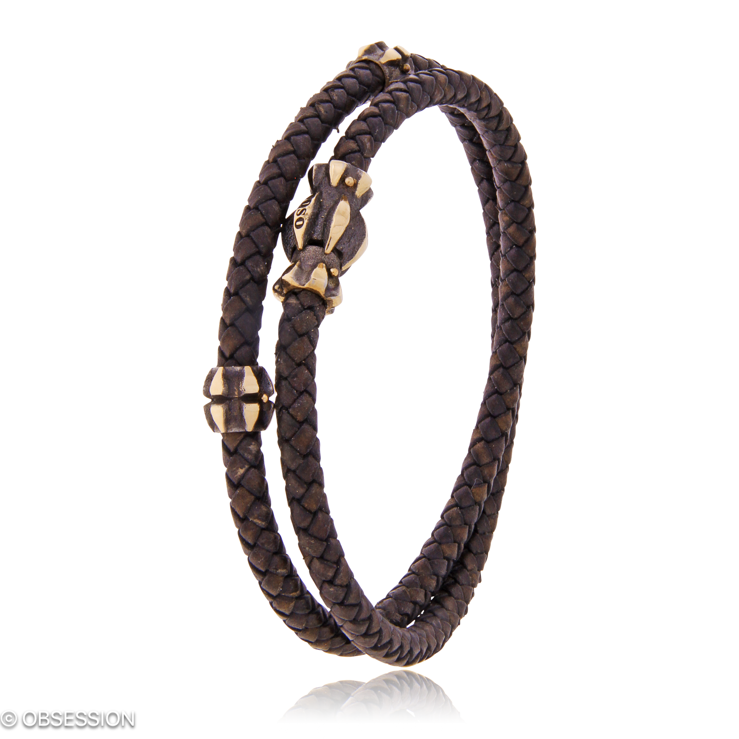 Gremlin Lederarmband in Rotgold, mit einer Breite von 4mm, geeignet für einen Armumfang von 195mm.