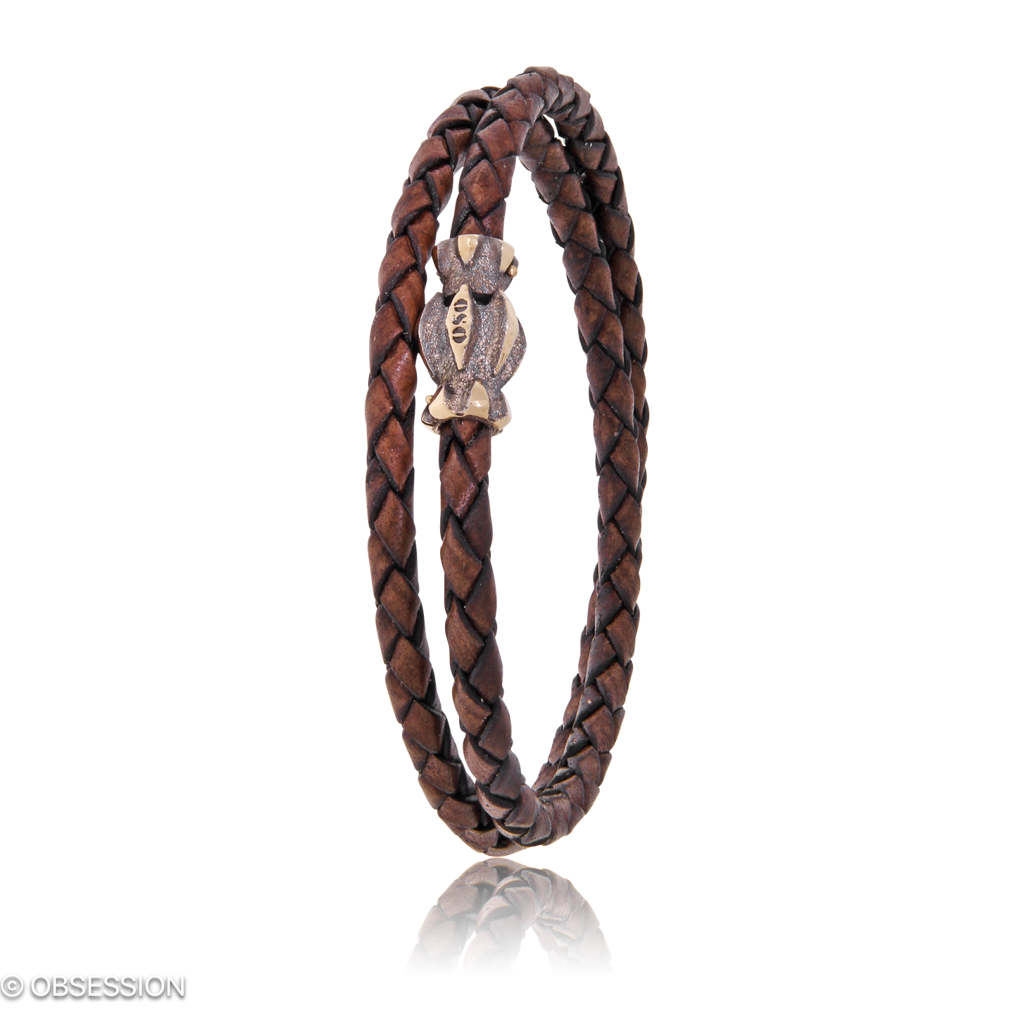 Gremlin Lederarmband in Rotgold, mit einer Breite von 4mm, geeignet für einen Armumfang von 195mm.