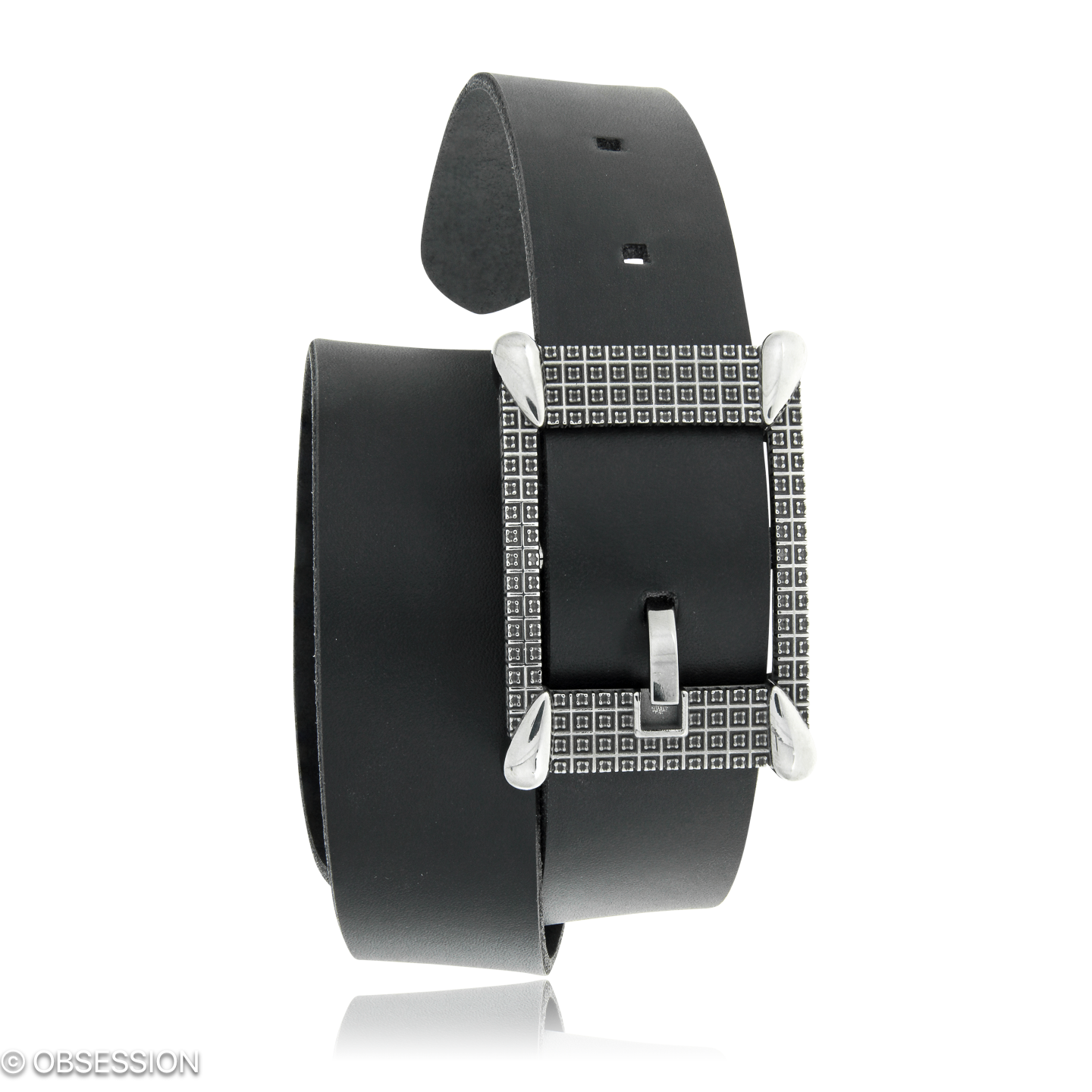 Accessoire in Silber, Gürtel Matrix mit einer Lederbreite 35mm und einer Länge von 140cm