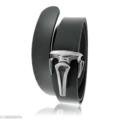 Accessoire in Silber, Gürtel Gremlin mit einer Lederbreite 35mm und einer Länge von 140cm