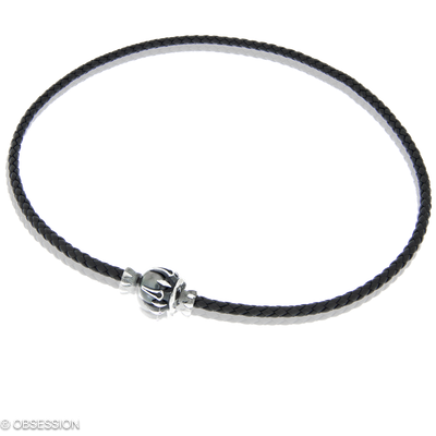 Ledercollier Gremlin in Silber und einem Tahitiperle