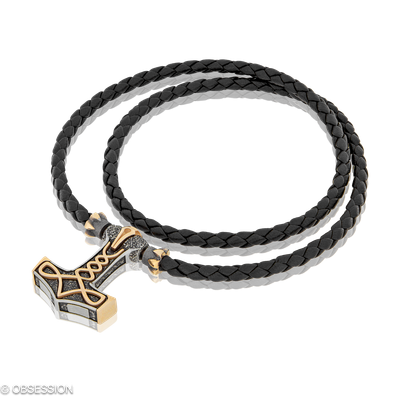 Ledercollier Gremlin in Rotgold und Edelstahl, in der Ausführung ohne Edelsteine, ohne Brillanten