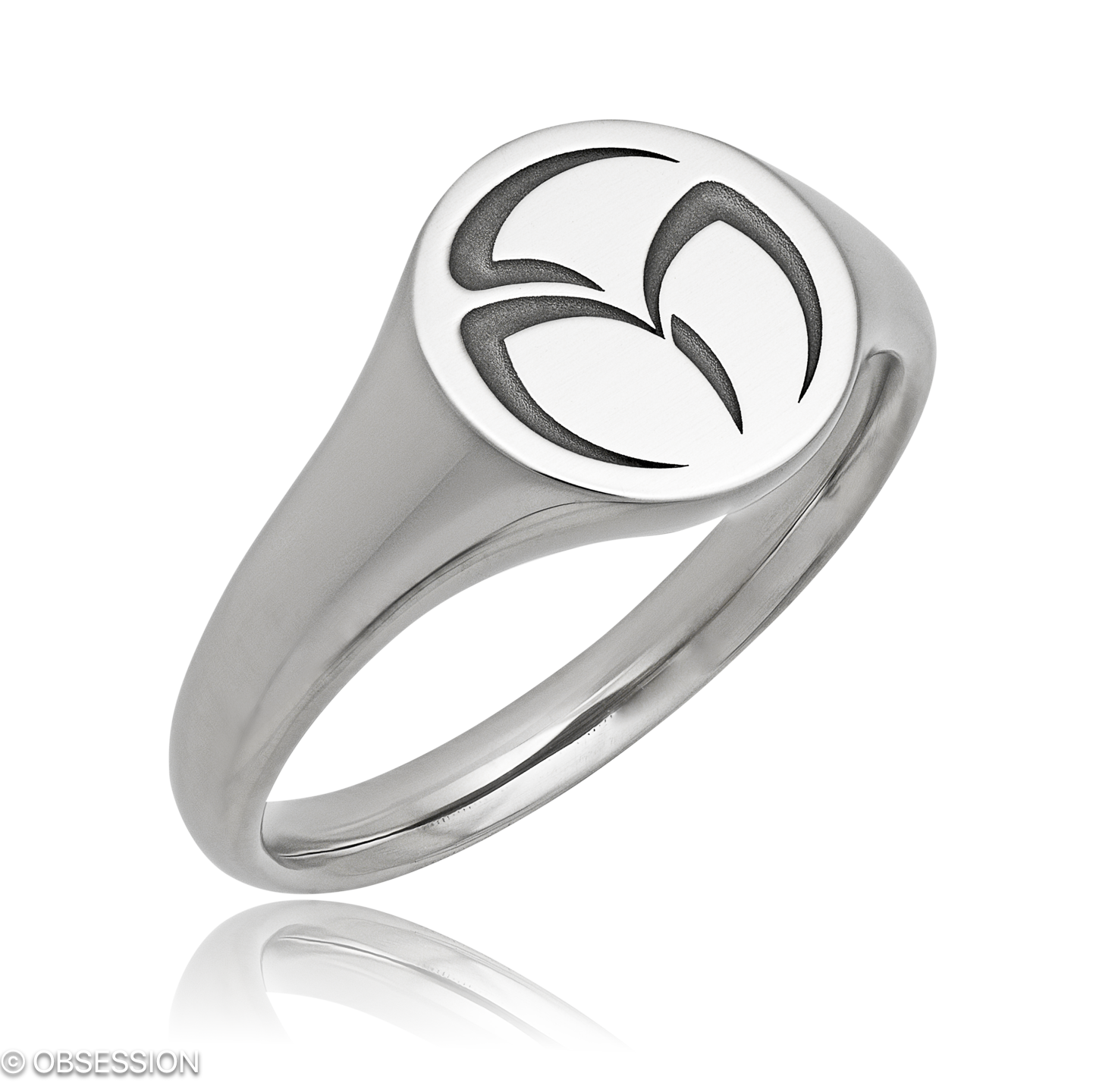 Monogramm Monogrammring in Weissgold, mit einer Ringbreite von 10mm und einer Ringgrösse von 57