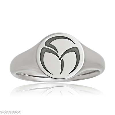 Monogrammring Monogramm in Weissgold, in der Ausführung ohne Edelsteine, ohne Brillanten
