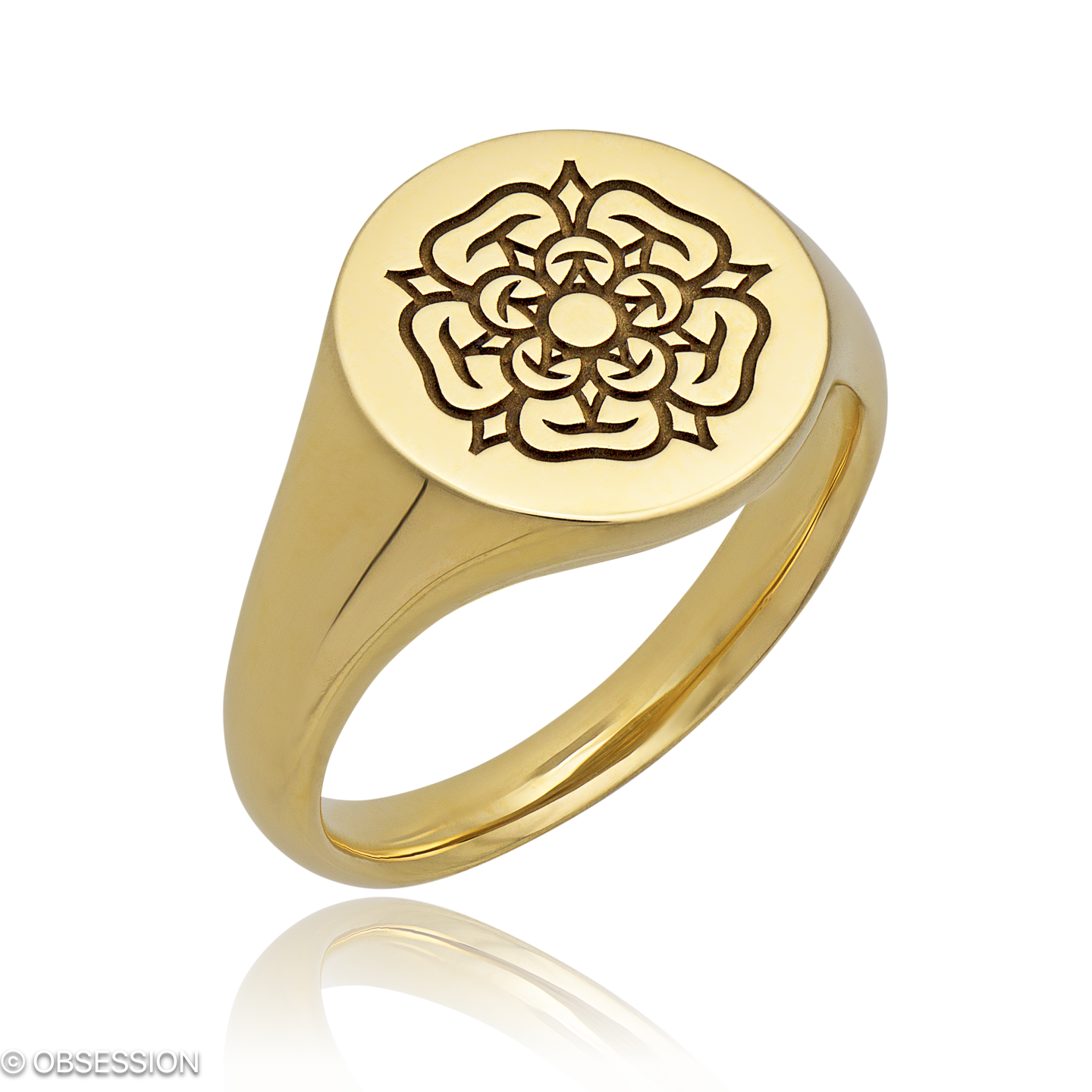 Siegel Siegelring mit Glückssymbol-Motiv in Gelbgold, mit einer Ringbreite von 12mm und einer Ringg…