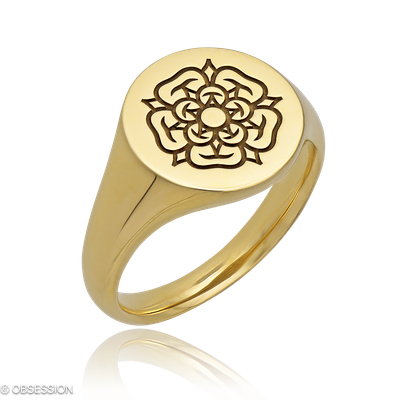 Siegel Siegelring mit Glückssymbol-Motiv in Gelbgold, mit einer Ringbreite von 12mm und einer Ringg…