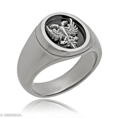 Wappen Wappenring in Weissgold, mit einer Ringbreite von 13.3mm und einer Ringgrösse von 57