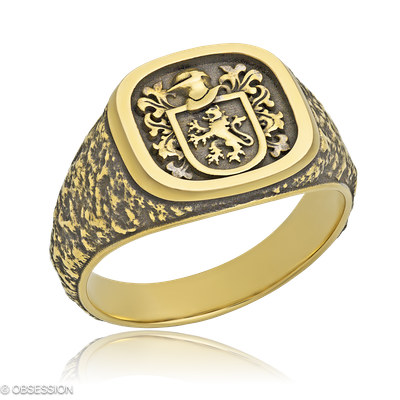 Wappen Wappenring in Gelbgold, mit einer Ringbreite von 13.4mm und einer Ringgrösse von 57