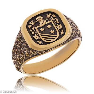 Wappen Wappenring in Rotgold, mit einer Ringbreite von 13.4mm und einer Ringgrösse von 62