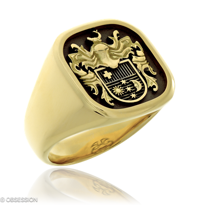 Wappen Wappenring in Gelbgold, mit einer Ringbreite von 19.1mm und einer Ringgrösse von 62