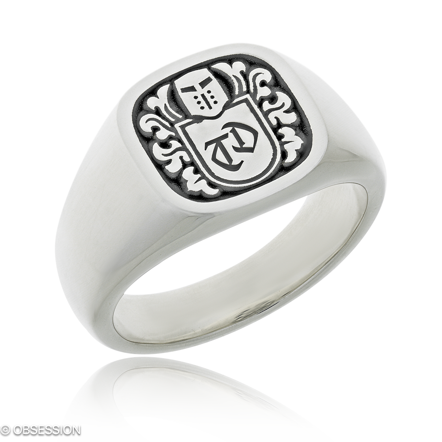 Wappen Wappenring in Silber, mit einer Ringbreite von 13.2mm und einer Ringgrösse von 57