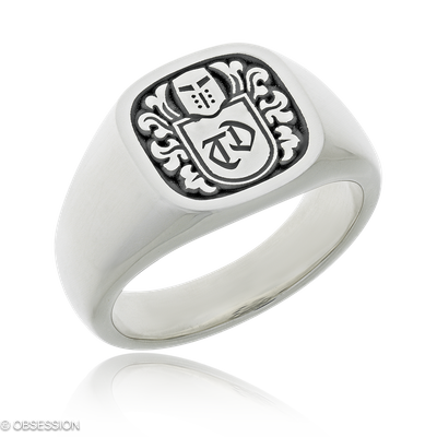Wappen Wappenring in Silber, mit einer Ringbreite von 13.2mm und einer Ringgrösse von 57