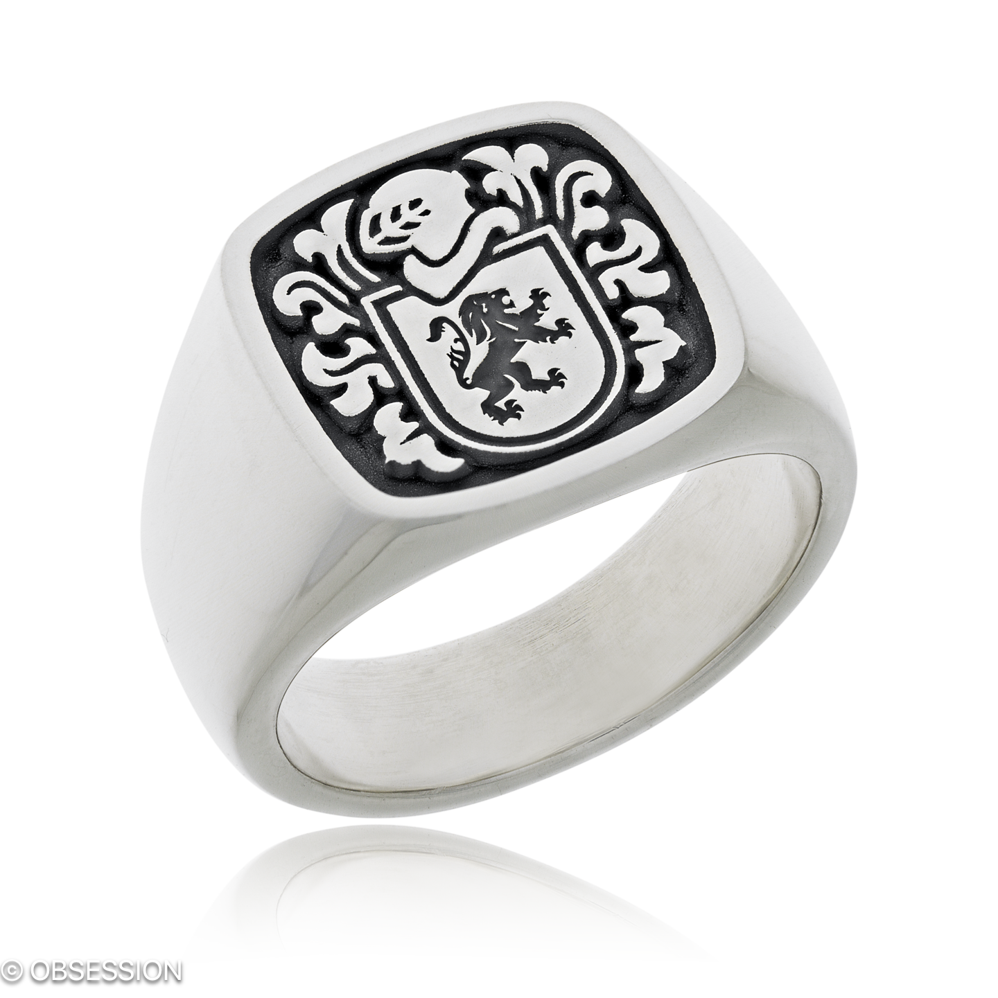 Wappen Wappenring in Silber, mit einer Ringbreite von 16.1mm und einer Ringgrösse von 57