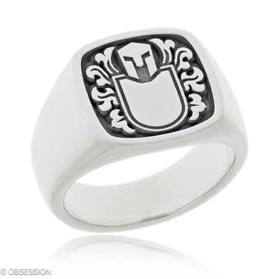 Wappen Wappenring in Silber, mit einer Ringbreite von 16.1mm und einer Ringgrösse von 57