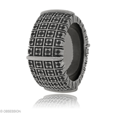 Matrix Schmuckring in Silber, mit einer Ringbreite von 13.5mm und einer Ringgrösse von 62