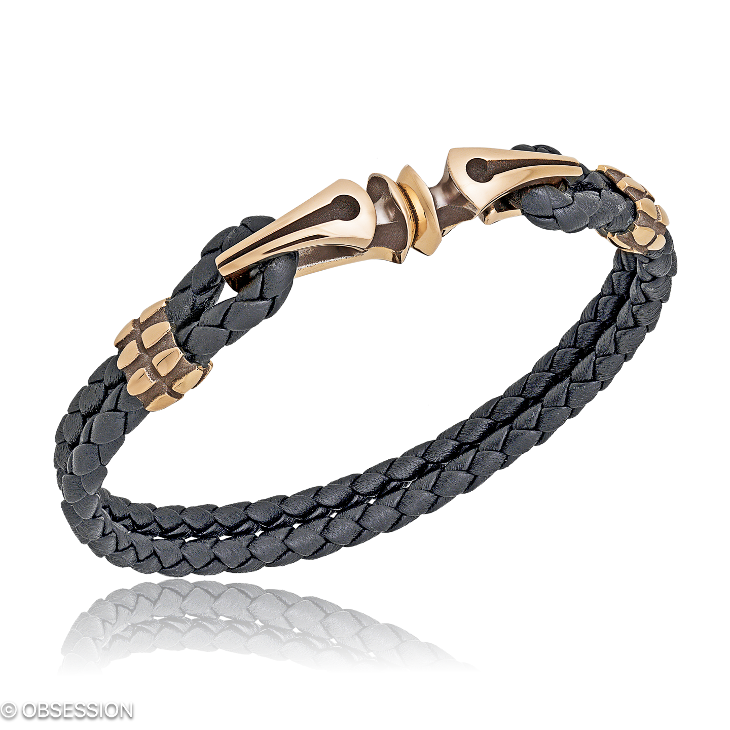 Gremlin Lederarmband in Rotgold, mit einer Breite von 4mm, geeignet für einen Armumfang von 195mm.