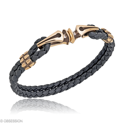 Gremlin Lederarmband in Rotgold, mit einer Breite von 4mm, geeignet für einen Armumfang von 195mm.
