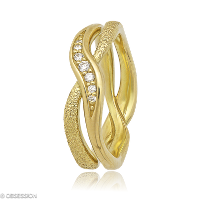 Unendliche Geschichte Partnerring in Gelbgold, mit einer Ringbreite von 5.5mm und einer Ringgrösse …