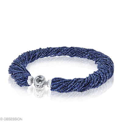 Gipsy Steincollier in Weissgold, mit einer Länge von 450mm.
