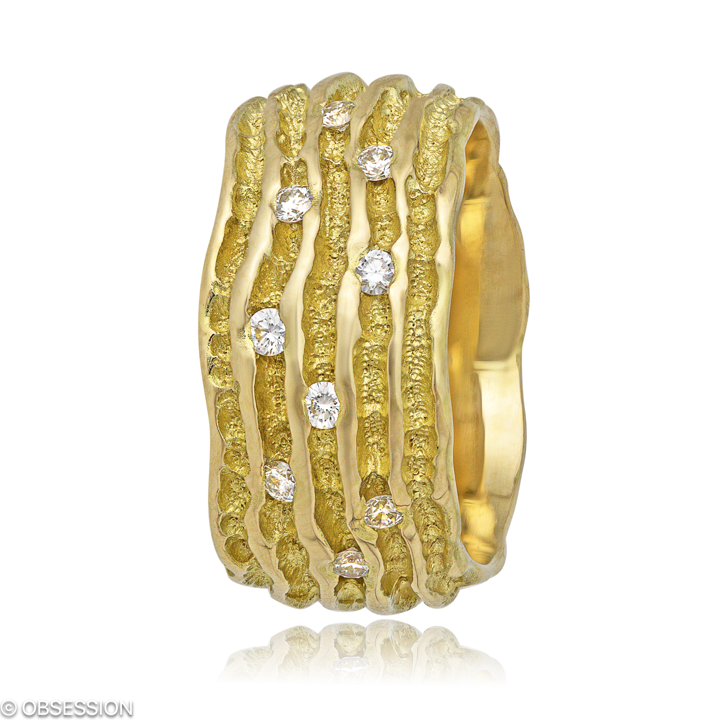 Groove Partnerring in Gelbgold, mit einer Ringbreite von mm und einer Ringgrösse von 52