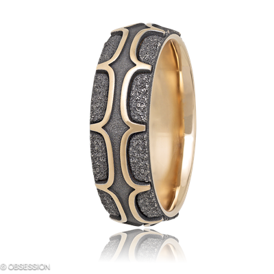 Bridge Partnerring in Rotgold, mit einer Ringbreite von 7mm und einer Ringgrösse von 62