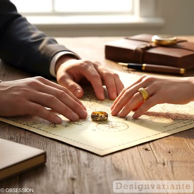 Schmale Eheringe in Rotgold mit individuell, persönlich, gestalteter Karte, mit Brillant ergänzt. H…