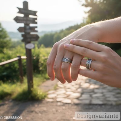Grosse Eheringe in Gelbgold mit individuell, persönlich, gestalteter Karte, mit Brillant ergänzt. H…