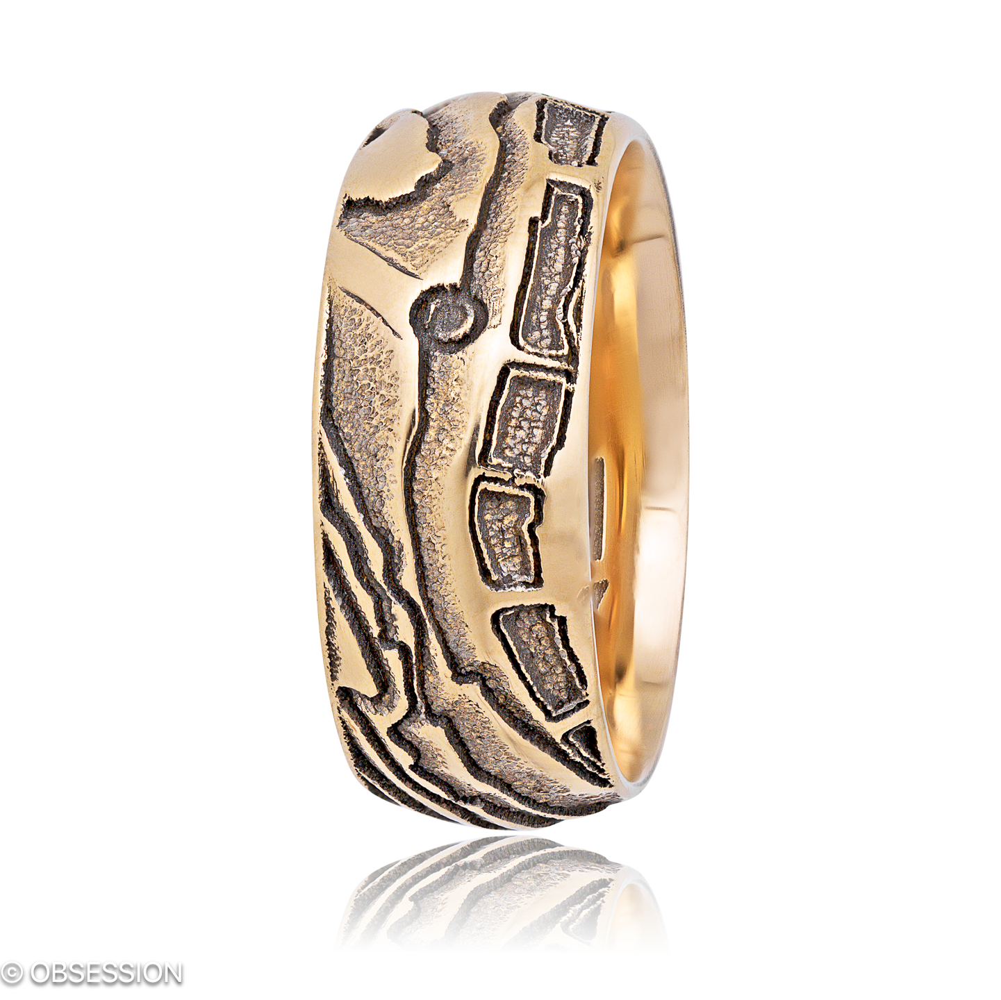 Schatzkarte Partnerring in Rotgold, mit einer Ringbreite von 9mm und einer Ringgrösse von 62