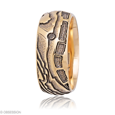 Schatzkarte Partnerring in Rotgold, mit einer Ringbreite von 9mm und einer Ringgrösse von 62