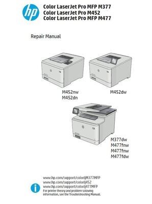 HP M452nw M452dn M452dw M377dw M477fnw M477fnw M477fdw Printer Service Manual