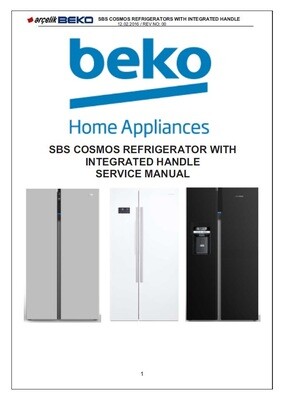 Beko GN163120 GN163120X Refrigerator Service Manual and Repair Guide