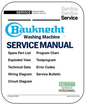 Bauknecht WM STYLE 1024 ZEN Washing Machine Service Manual and Technicians Guide