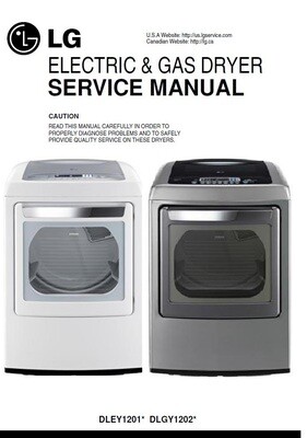 LG DLGY1202V DLGY1202W DLEY1201V DLEY1201W Dryer Service Manual