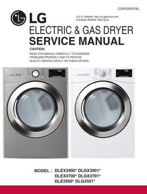 LG DLEX3700V DLEX3700W DLGX3701V DLGX3701W Dryer Service Manual
