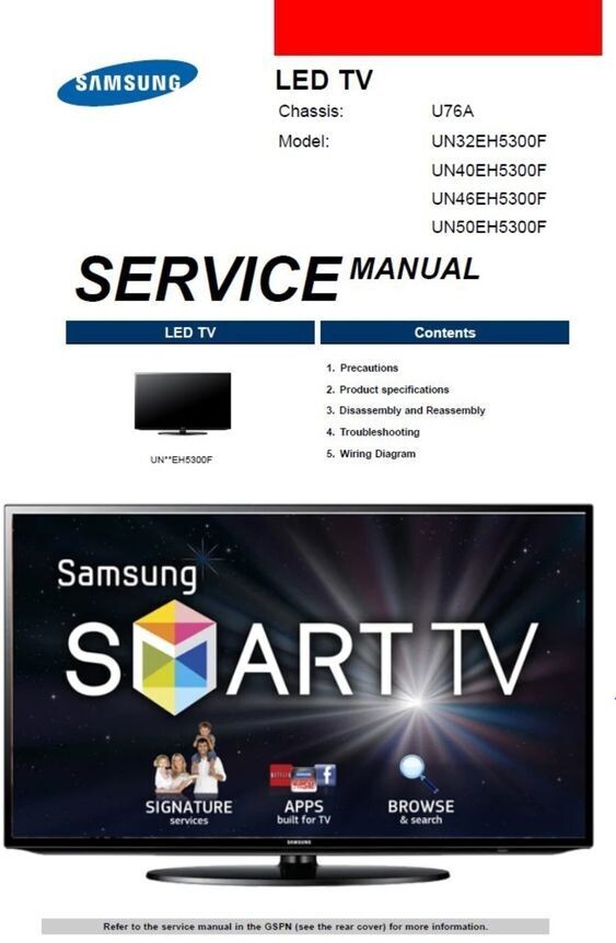 Samsung UN32EH5300F 40EH5300F 42EH5300F 46EH5300F Service Manual