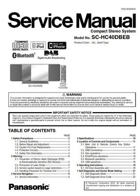 Panasonic SC-HC40DB HC40DBEB Service Manual