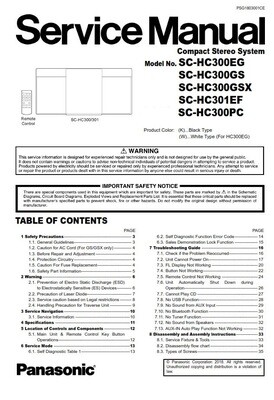 Panasonic SC HC300 Stereo System Service Manual